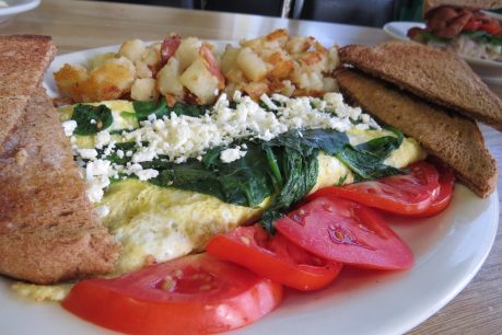 Spinach Feta Omelet on plate